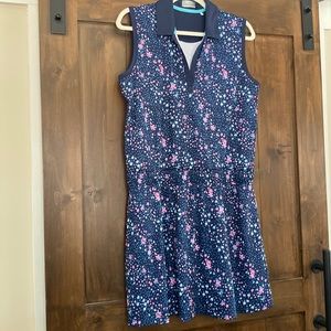 225) Callaway Women’s Golf Dress Sz L Navy Print